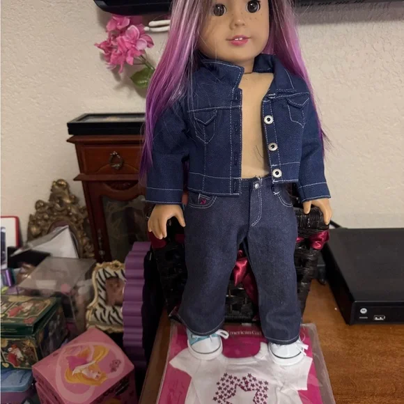 American Girl Purple and White Cheerleader Doll - Picture 7 of 12